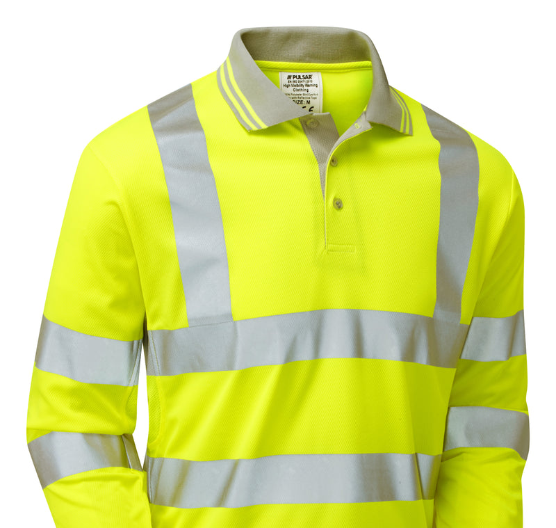 Pulsar Long Sleeve Hi-Vis Polo Shirt - P458