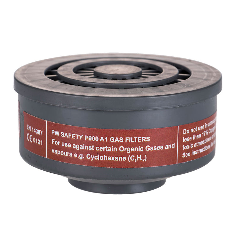 Portwest P900 A1 gas filter canister with a special thread connection.