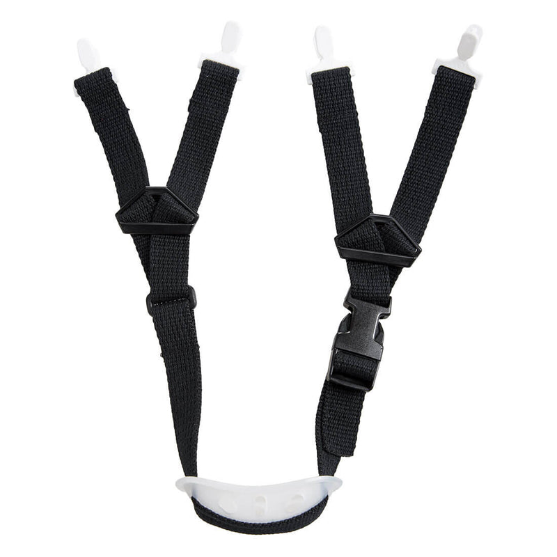 Black 4-point chin strap for Portwest Expertbase safety helmets.