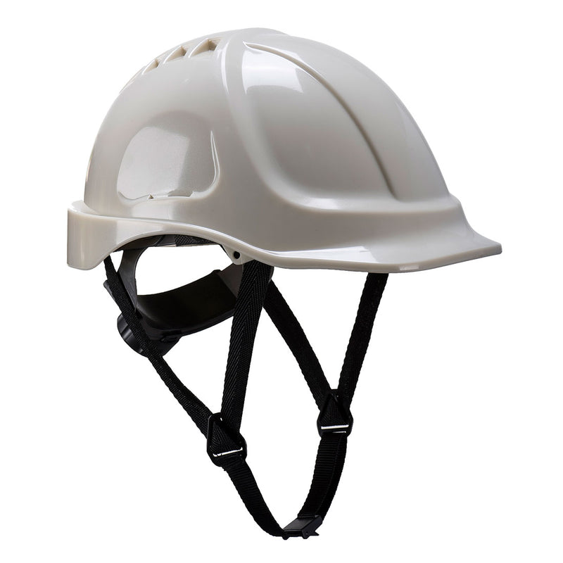White Portwest Endurance PG54 safety helmet with Glowtex photoluminescence.