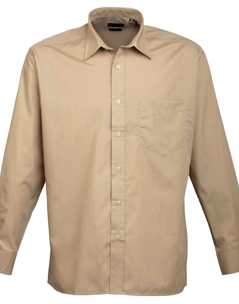 Premier Mens Long Sleeve Poplin Shirt