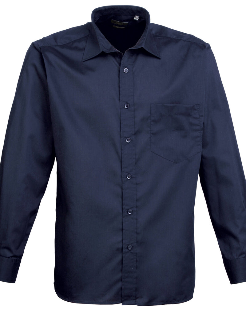 Premier Mens Long Sleeve Poplin Shirt