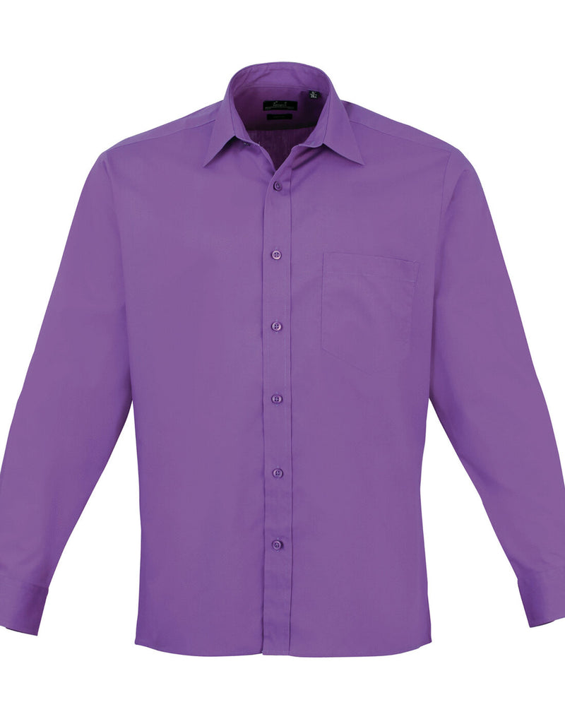 Premier Men's Long Sleeve Poplin Shirt - PR200