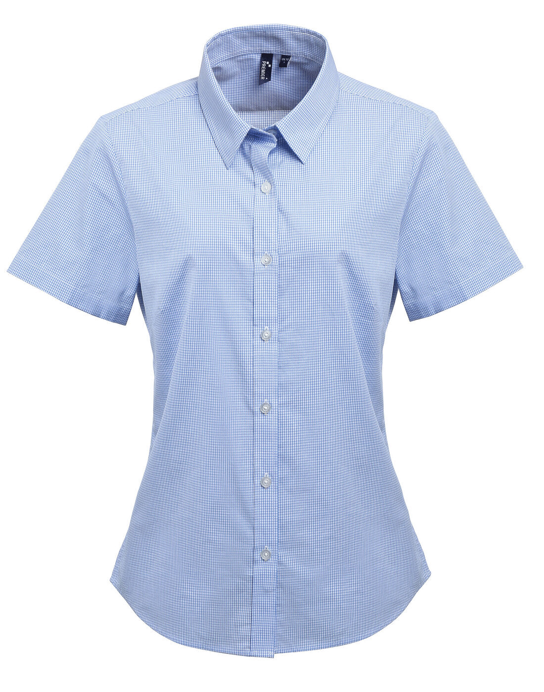 Premier Women's Short Sleeve Gingham Microcheck Shirt