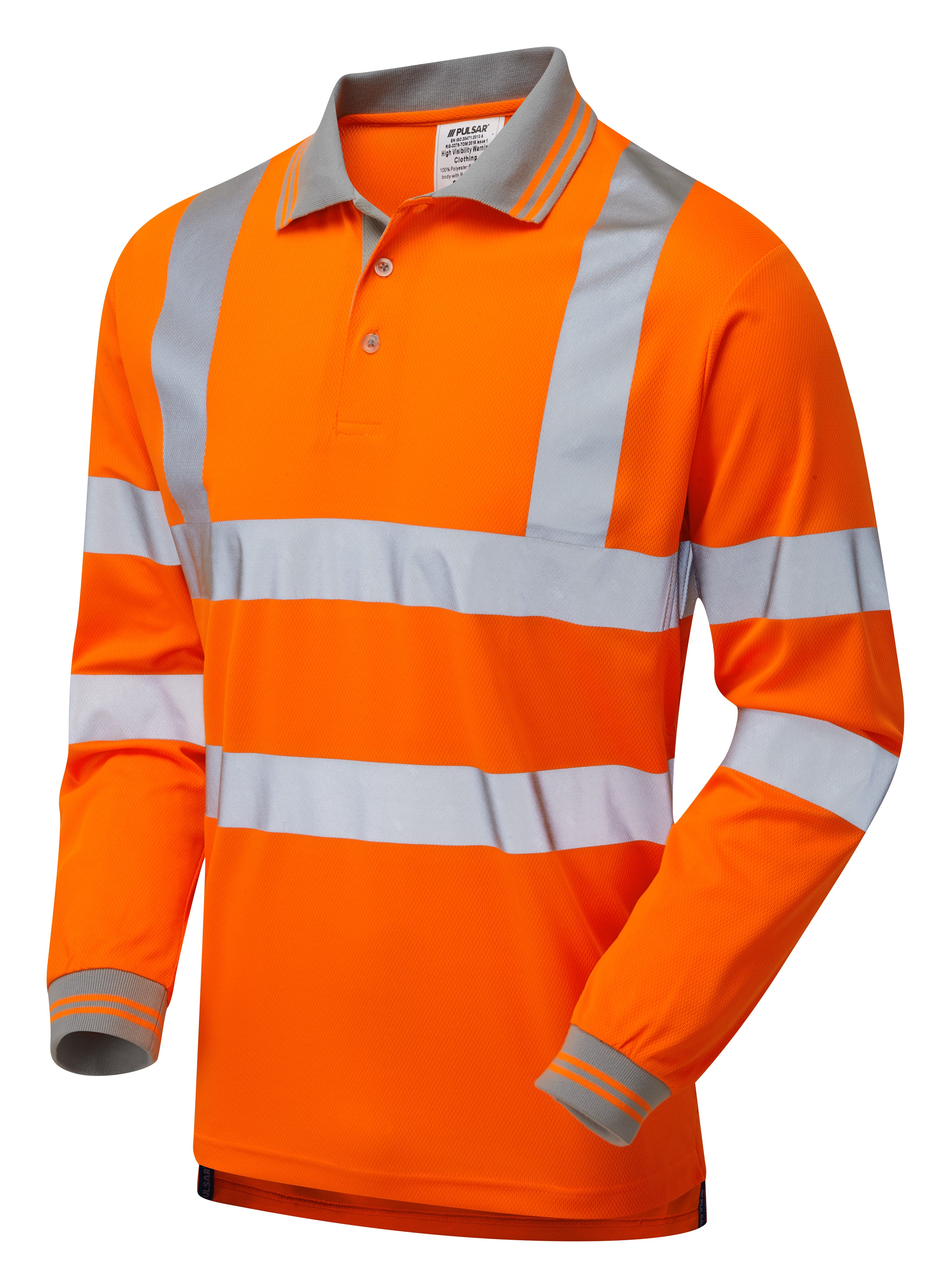 Pulsar Rail Spec Long Sleeve Polo Shirt - PR470 Orange