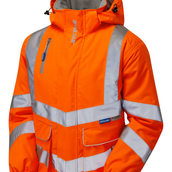 Pulsar Rail Spec Padded Hi-Vis Bomber Jacket - PR496 Orange