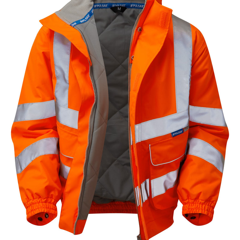 Pulsar Rail Spec Padded Hi-Vis Bomber Jacket - PR496 Orange