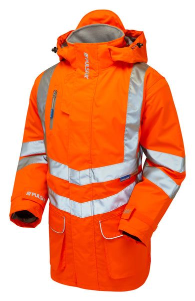 Pulsar Rail Unlined Hi-Vis Storm Coat - PR499 Orange