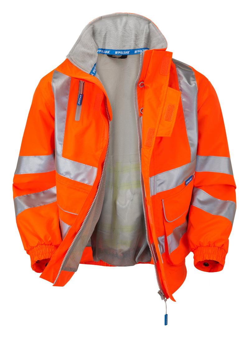 Pulsar Rail Spec Unlined Hi-Vis Bomber Jacket - PR515 Orange