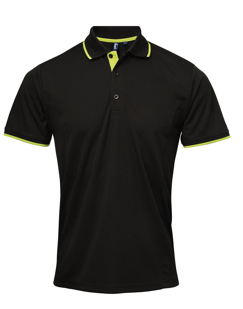 Premier Men's Contrast Tipped Coolchecker Polo Two tone Shirt