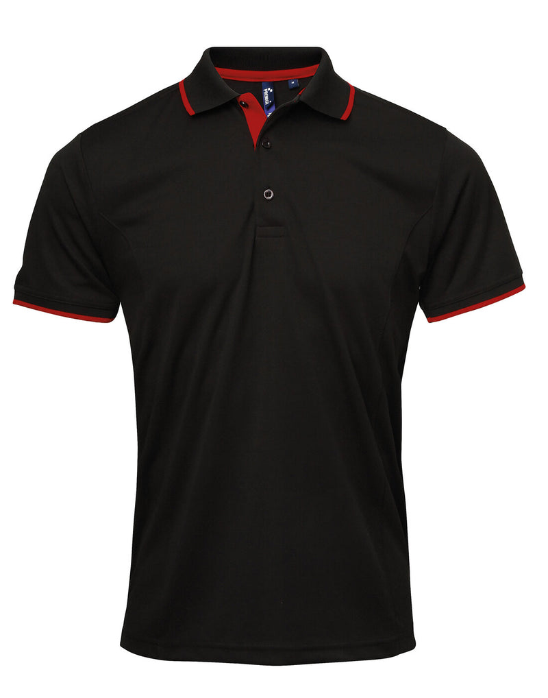 Premier Men's Contrast Tipped Coolchecker Polo Two tone Shirt