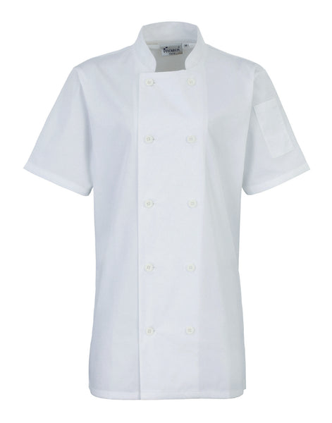 Premier Ladies Short Sleeve Chefs Jacket