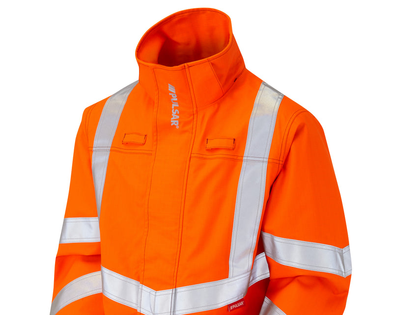 Pulsar Rail Spec Flame Retardant Ast Arc Hi-Vis Storm Coat - PRARC09 Orange
