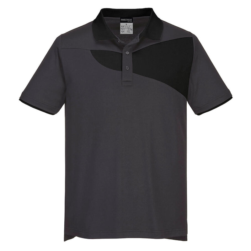 Black Portwest PW2 Cotton Comfort Polo Shirt a durable and comfortable choice.