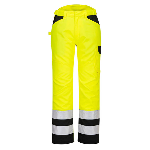 Portwest Hi-Vis Service Trouser in yellow and black.