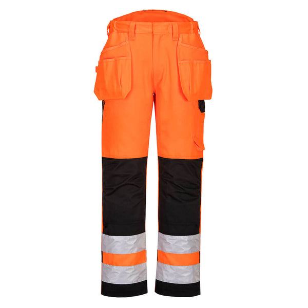 Orange/black Portwest PW2 Hi-Vis Holster Pocket Trouser