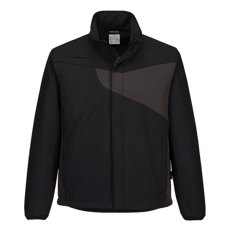 black/grey lightweight stretch-fit softshell for workers