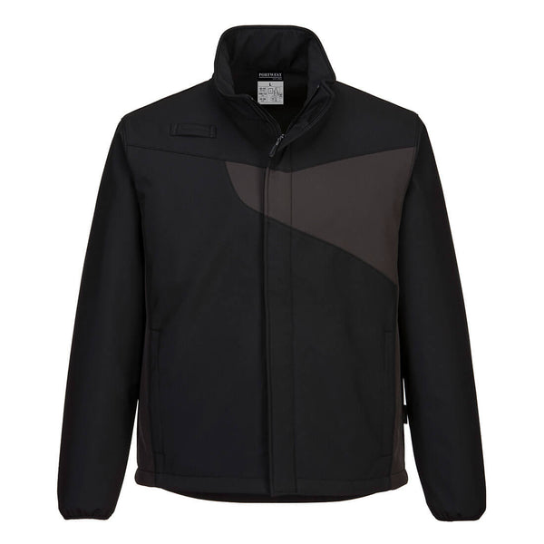 black/grey lightweight stretch-fit softshell for workers
