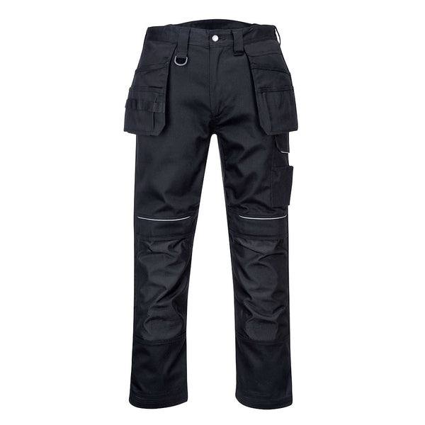 Orange/black Portwest PW3 Hi-Vis Winter Trouser with quilted lining.