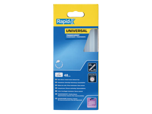 Rapid Universal Glue Sticks Transparent 12 x 190mm (Pack 48)