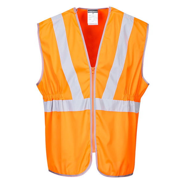 Portwest Hi-Vis Zip Long Length Vest in orange colour