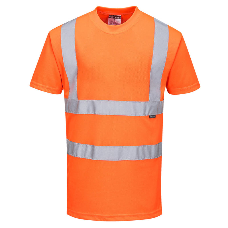 Portwest Hi-Vis T-Shirt Short Sleeved in orange colour