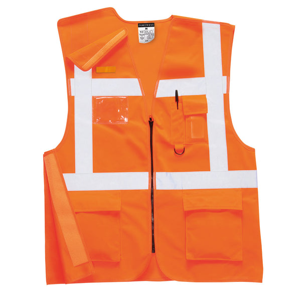 Portwest Hi Vis Zip Executive Vest Rt26 in orange