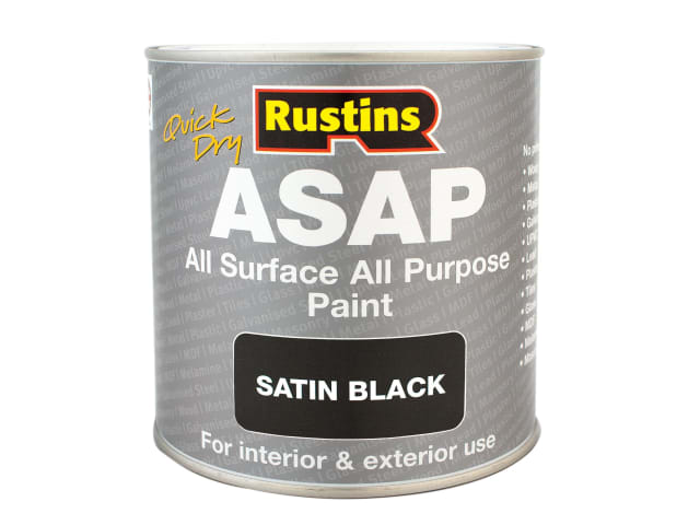 Rustins Quick Dry All Surface All Purpose (ASAP) Paint Black 1 Litre