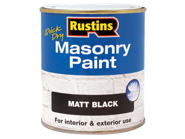 Rustins Masonry Matt Paint Black 250ml