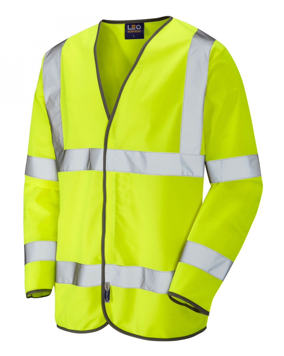 Leo Workwear Shirwell Iso 20471 Cl 3 Sleeved Vest Hv Yellow