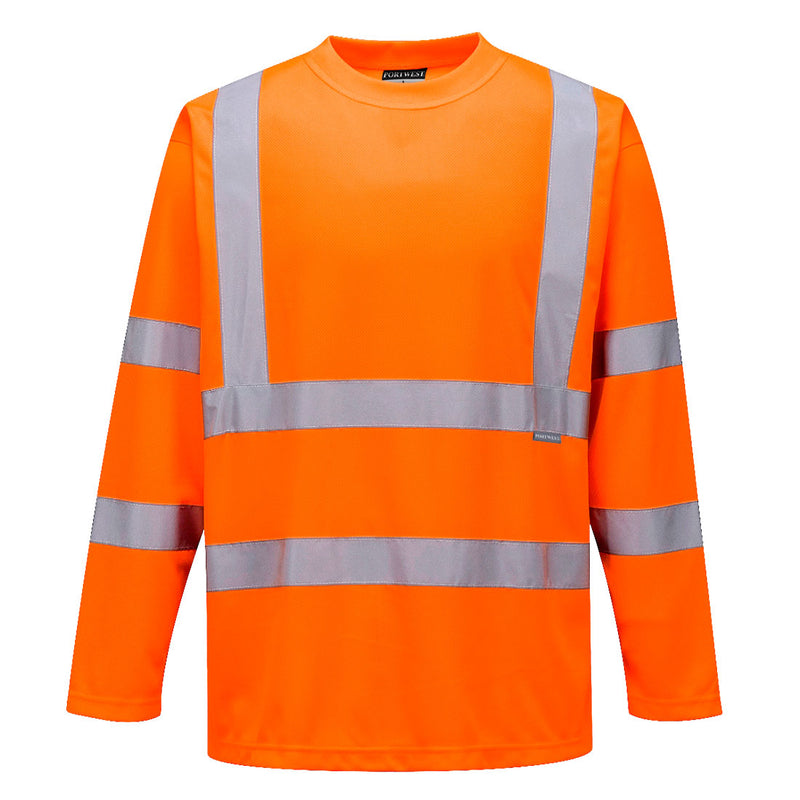 Portwest Hi-Vis T-Shirt Long Sleeved in orange colour