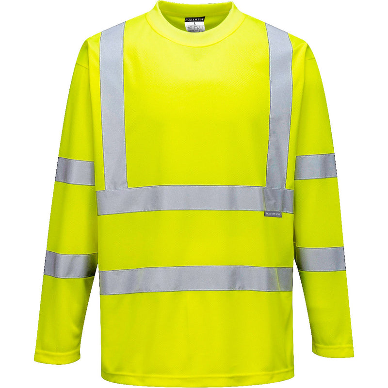 Portwest Hi-Vis T-Shirt Long Sleeved in yellow colour