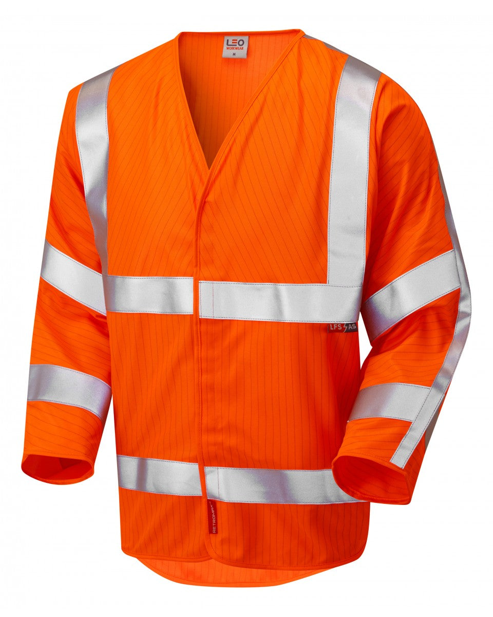 Leo Workwear Sticklepath Iso 20471 Cl 3 Lfs 3/4 Sleeve (En 14116/En 1149) - Hv Orange