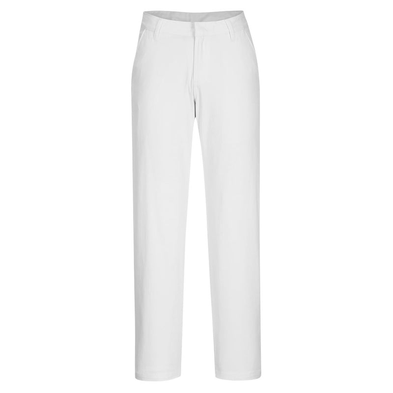 Portwest Women's Slim Chino Trouser S235 in white.