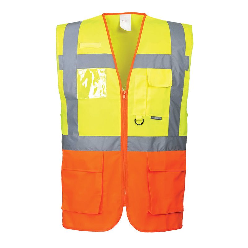 Portwest Prague Hi-Vis Executive Vest in Yellow/Orange
