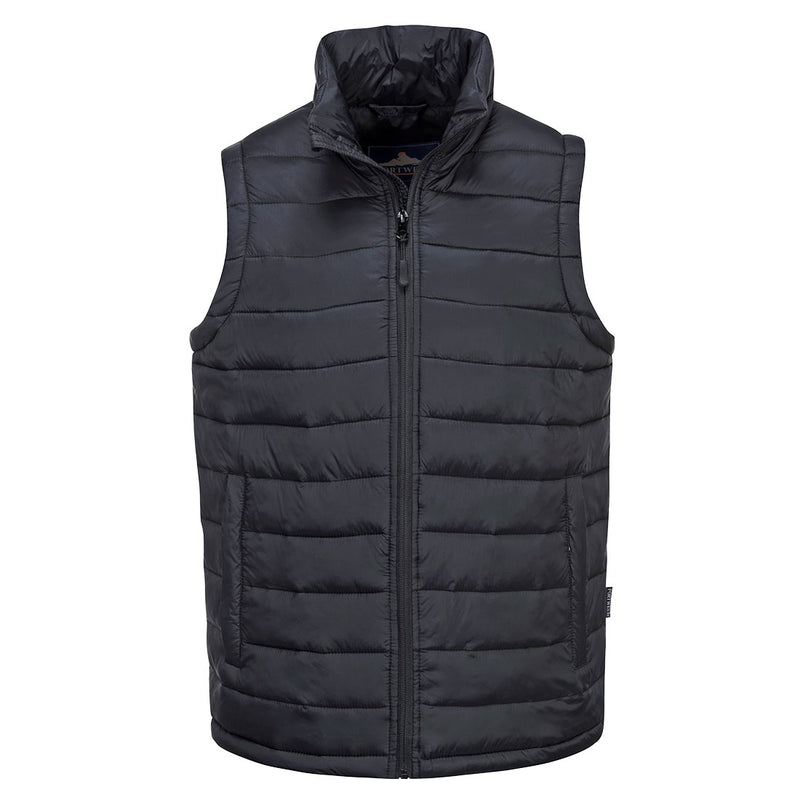 Black Portwest Aspen Baffle Gilet S544 with sleeveless design for core insulation