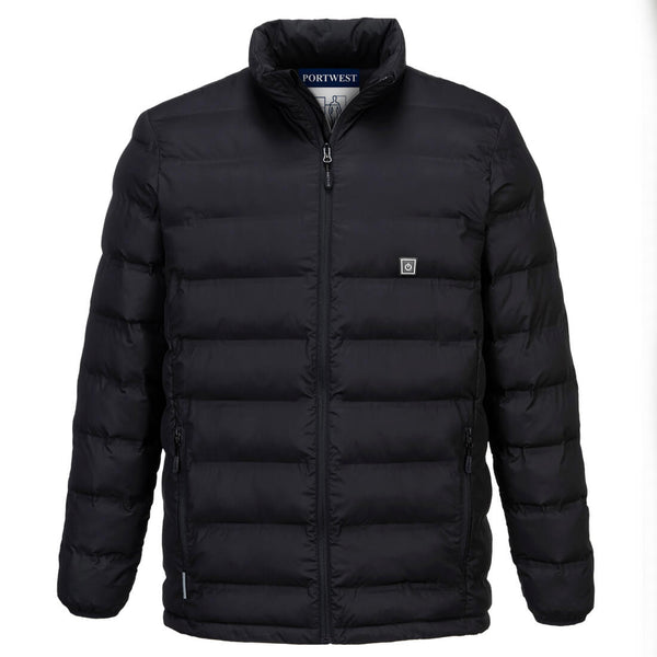 Black Portwest Ultrasonic Heated Tunnel Jacket S547 with battery-powered heat panels