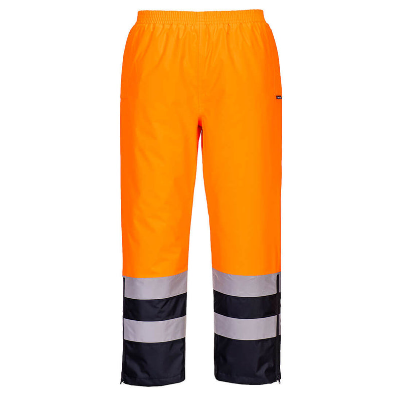 Portwest Hi-Vis Winter Trouser S598 in orange and navy.