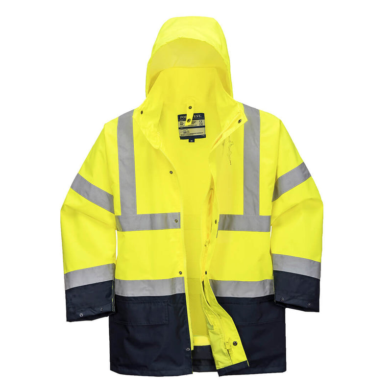 Portwest Hi-Vis 5-in-1 Contrast Essential Jacket S766 in Yellow/Navy color