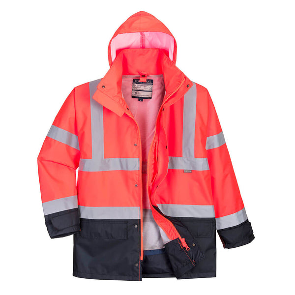 Portwest Hi-Vis 5-in-1 Contrast Executive Jacket S768 in Red/Navy color