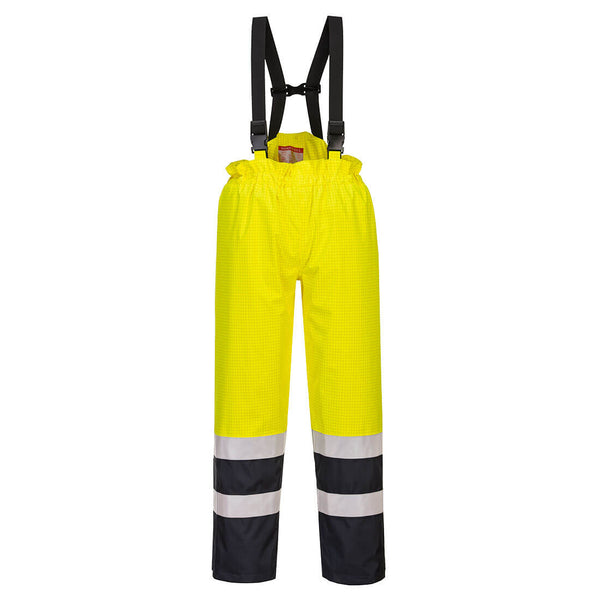 Portwest Bizflame Rain Hi-Vis Multi Protection Trouser S782, yellow.