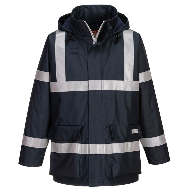 Portwest classic contrast jacket in navy with reflective panels