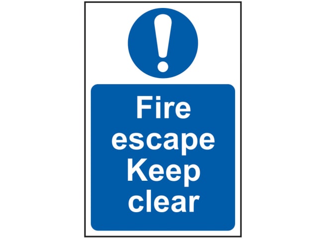 Scan Fire Escape Keep Clear - PVC Sign 200 x 300mm