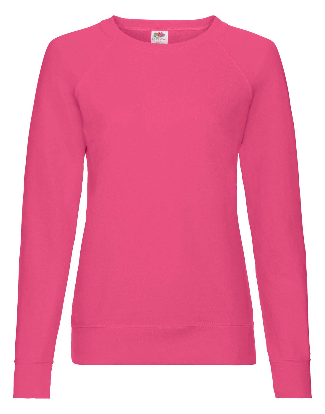 Fruit of the Loom Ladies Lightweight Raglan Sweatshirt - Fuchsia Pink