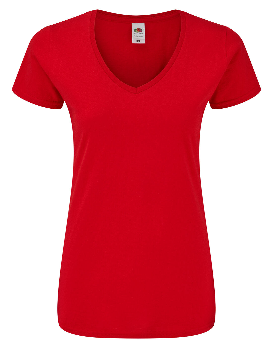 Fruit of the Loom Ladies Iconic 150 V Neck T - Red