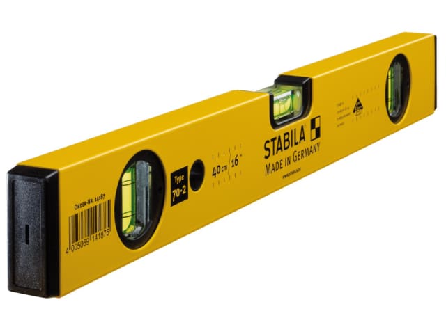 Stabila 70-2 Double Plumb Box Section Spirit Level 3 Vial 40cm