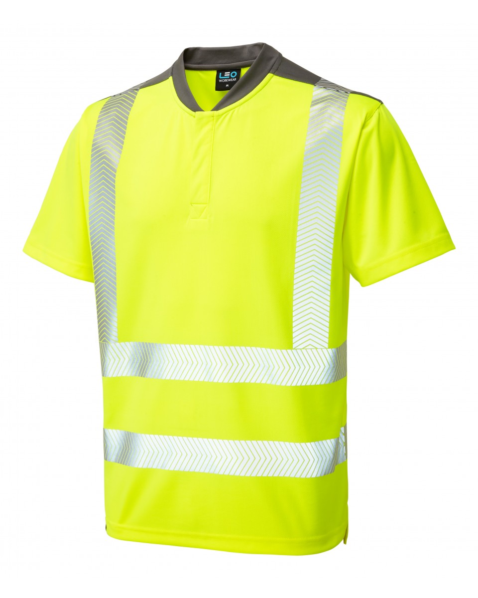 Leo Workwear Putsborough Iso 20471 Cl 2 Performance T-Shirt - Hv Yellow