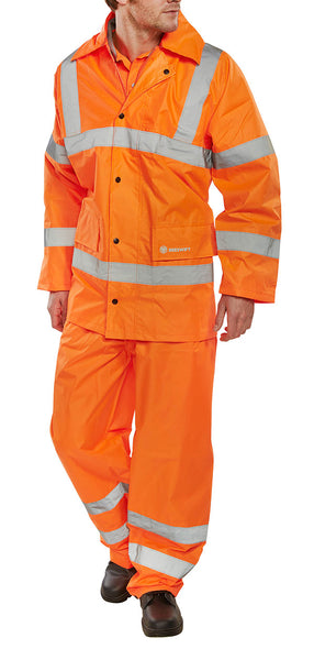 Beeswift Hi-Vis Lightweight Waterproof Suit
