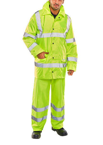 Beeswift Hi-Vis Lightweight Waterproof Suit