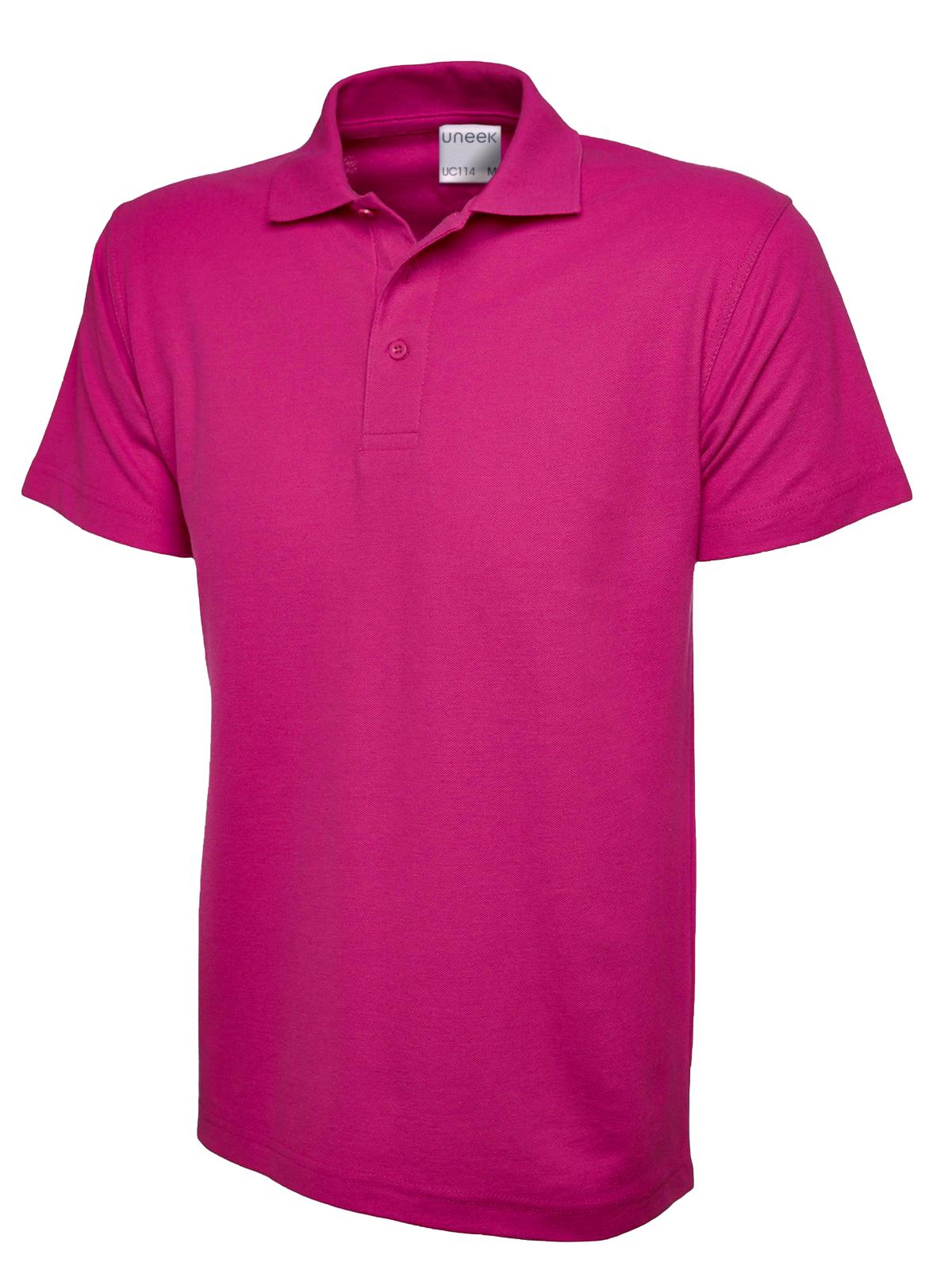 Uneek Men's Ultra Cotton Poloshirt UC114 - Hot Pink